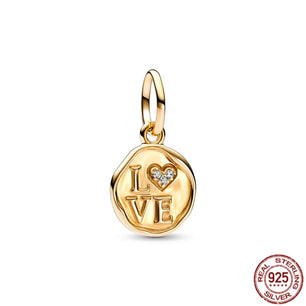 925 Sterling Silver Gold Plated Charms